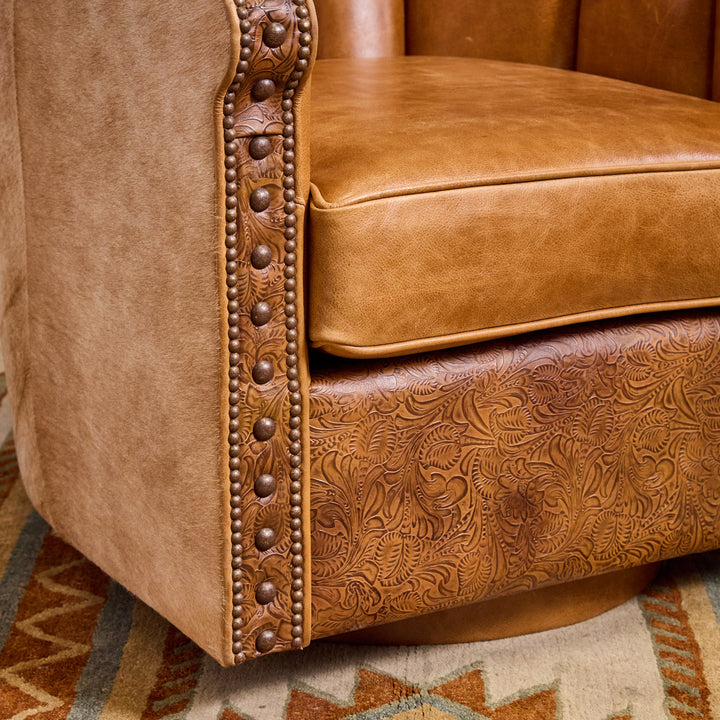 Sycamore Leather and Cowhide Cigar Chair