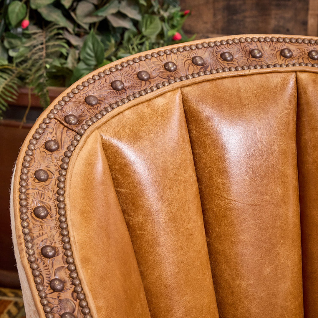 Sycamore Leather and Cowhide Cigar Chair