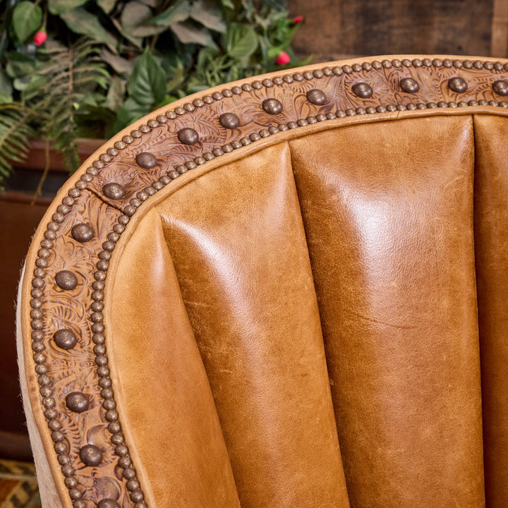 Sycamore Leather and Cowhide Cigar Chair