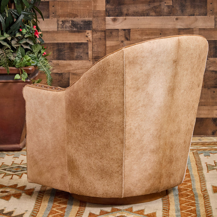 Sycamore Leather and Cowhide Cigar Chair
