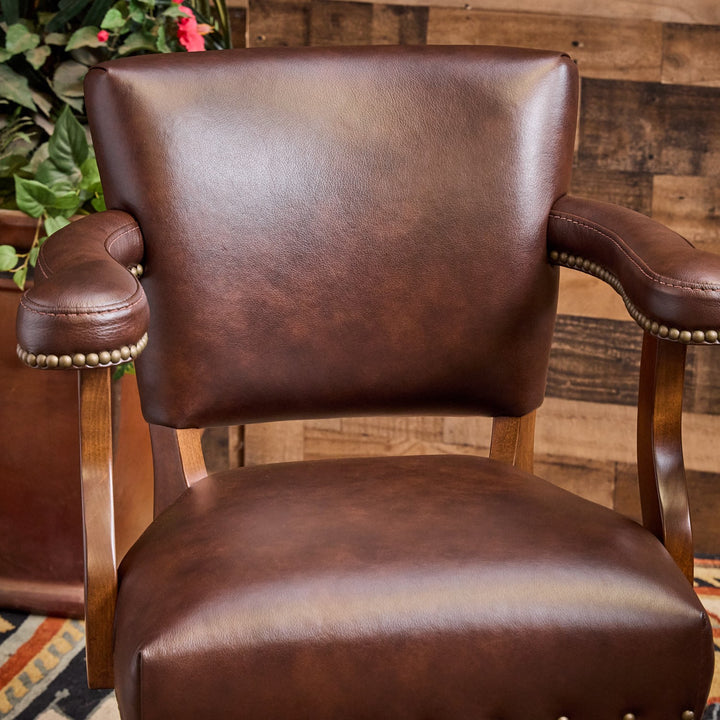 Valentine Croc Western Leather Bar Stool