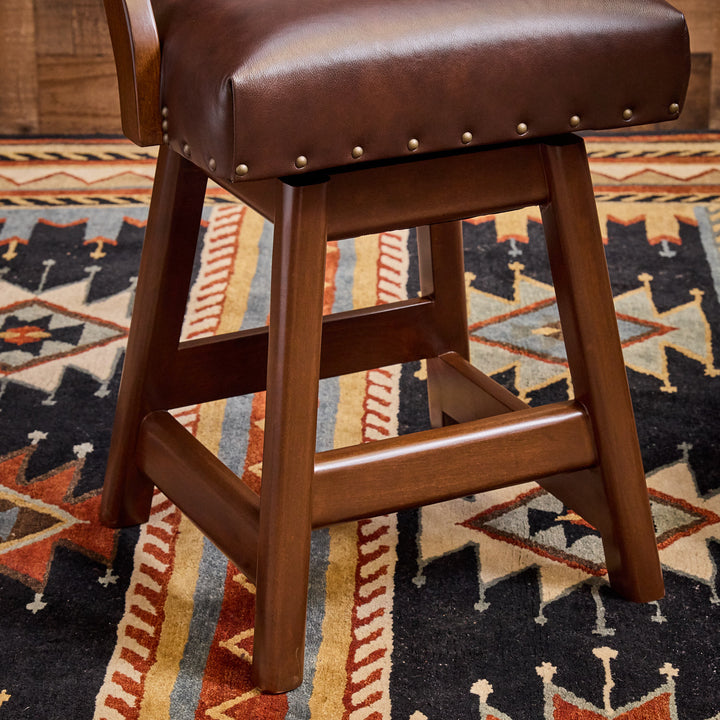 Valentine Croc Western Leather Bar Stool