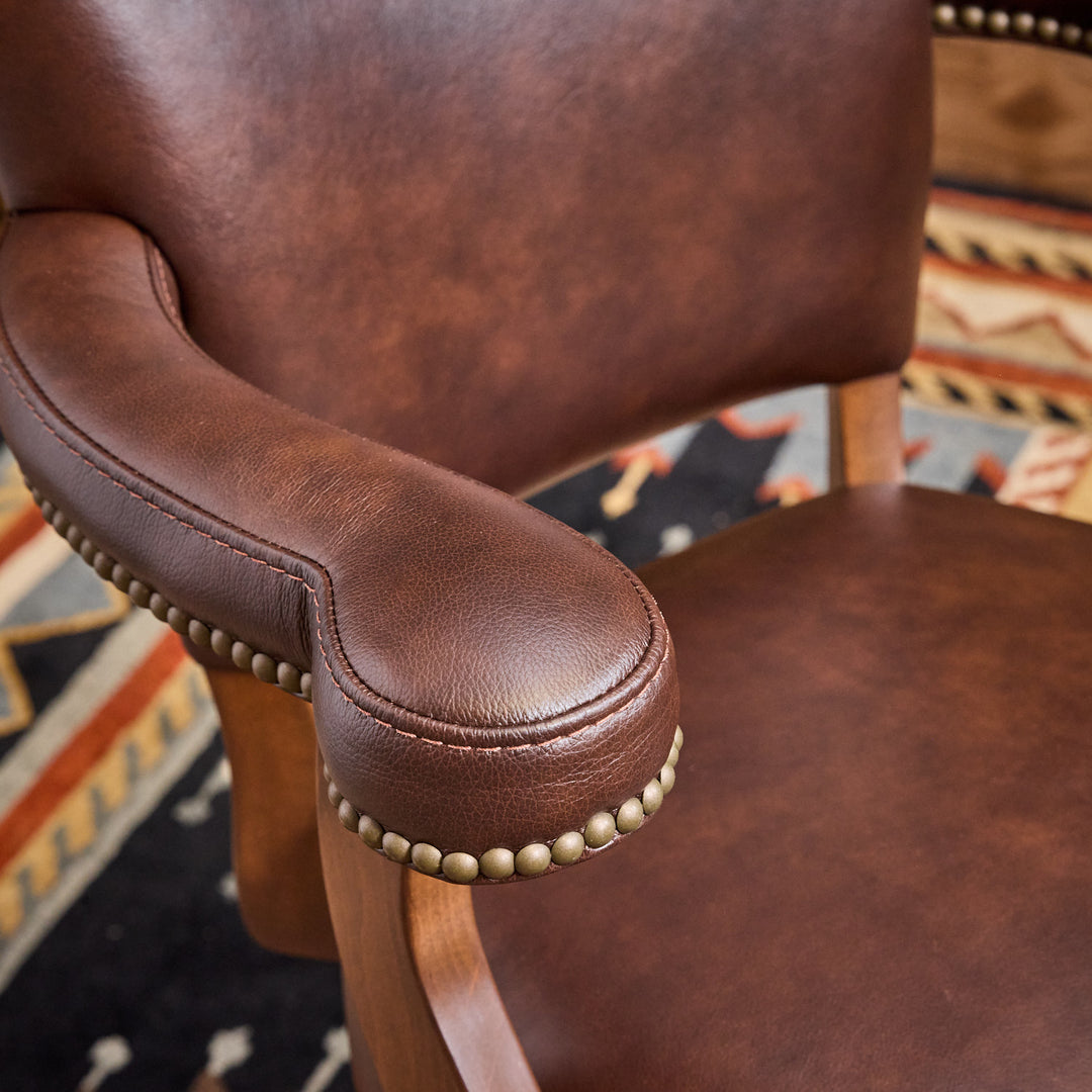 Valentine Croc Western Leather Bar Stool