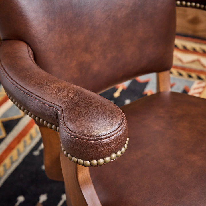 Valentine Croc Western Leather Bar Stool