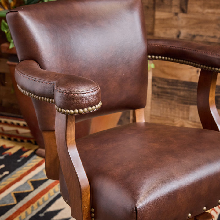 Valentine Croc Western Leather Bar Stool