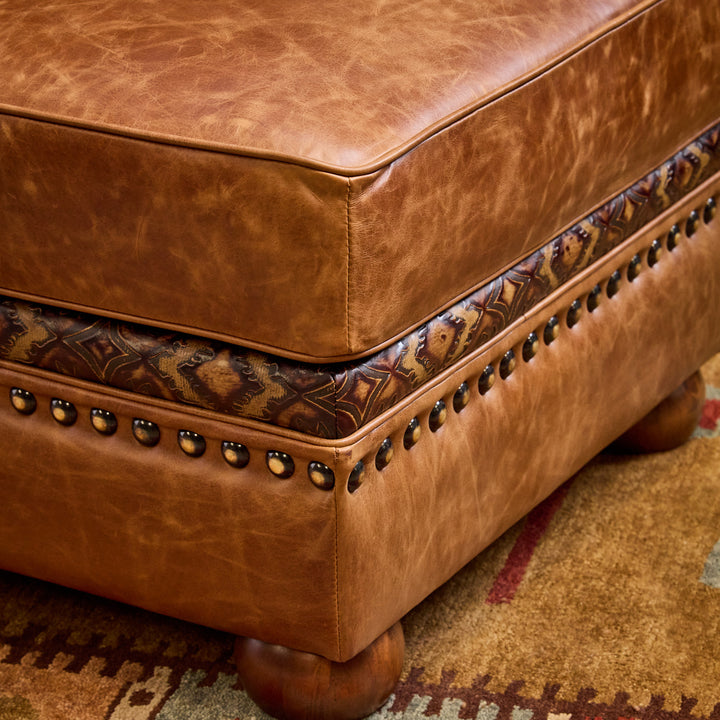 Bosque Ranch Leather Chair and Ottoman