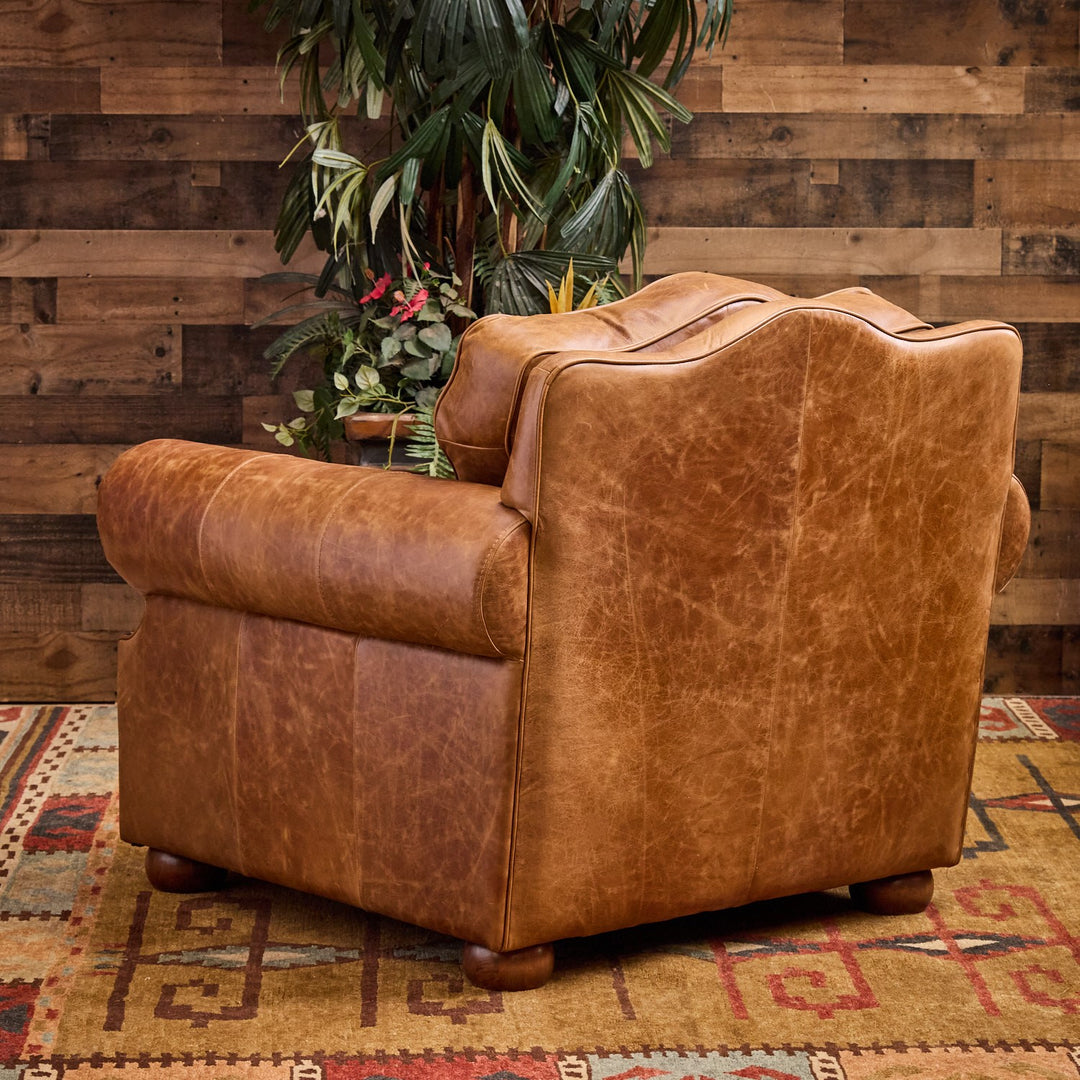 Bosque Ranch Leather Chair and Ottoman