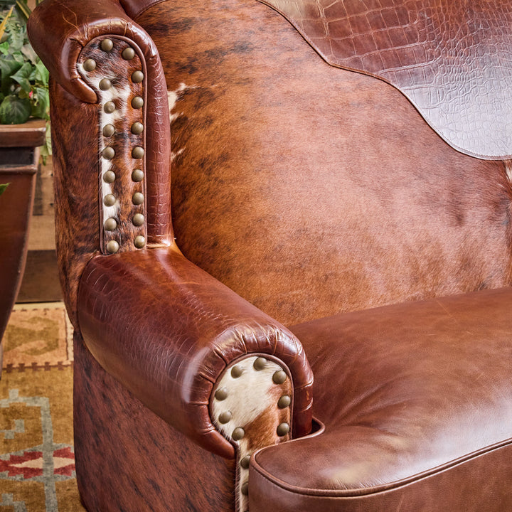 Goliad Western Cowhide Loveseat