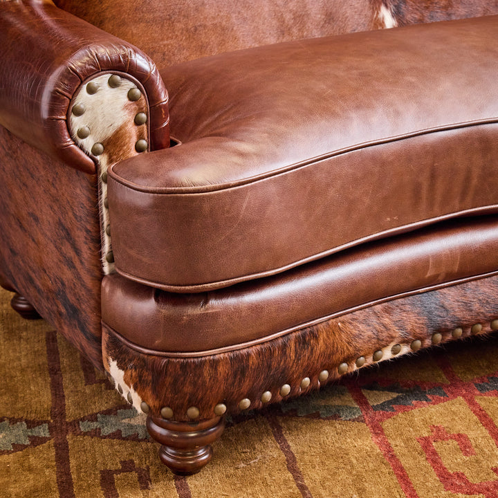 Goliad Western Cowhide Loveseat