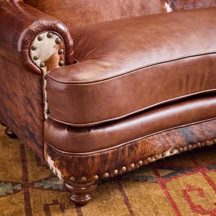 Goliad Western Cowhide Loveseat