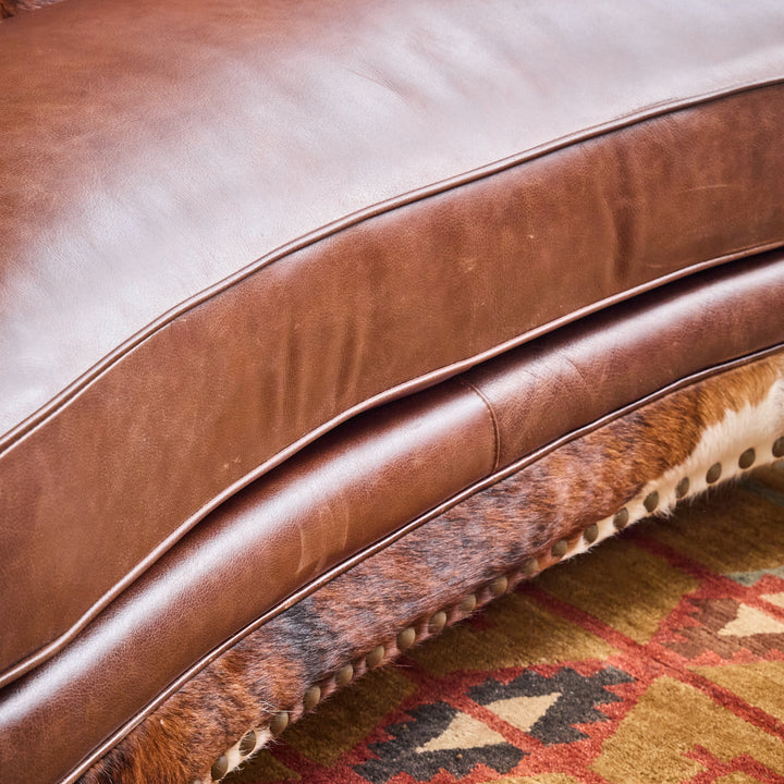Goliad Western Cowhide Loveseat