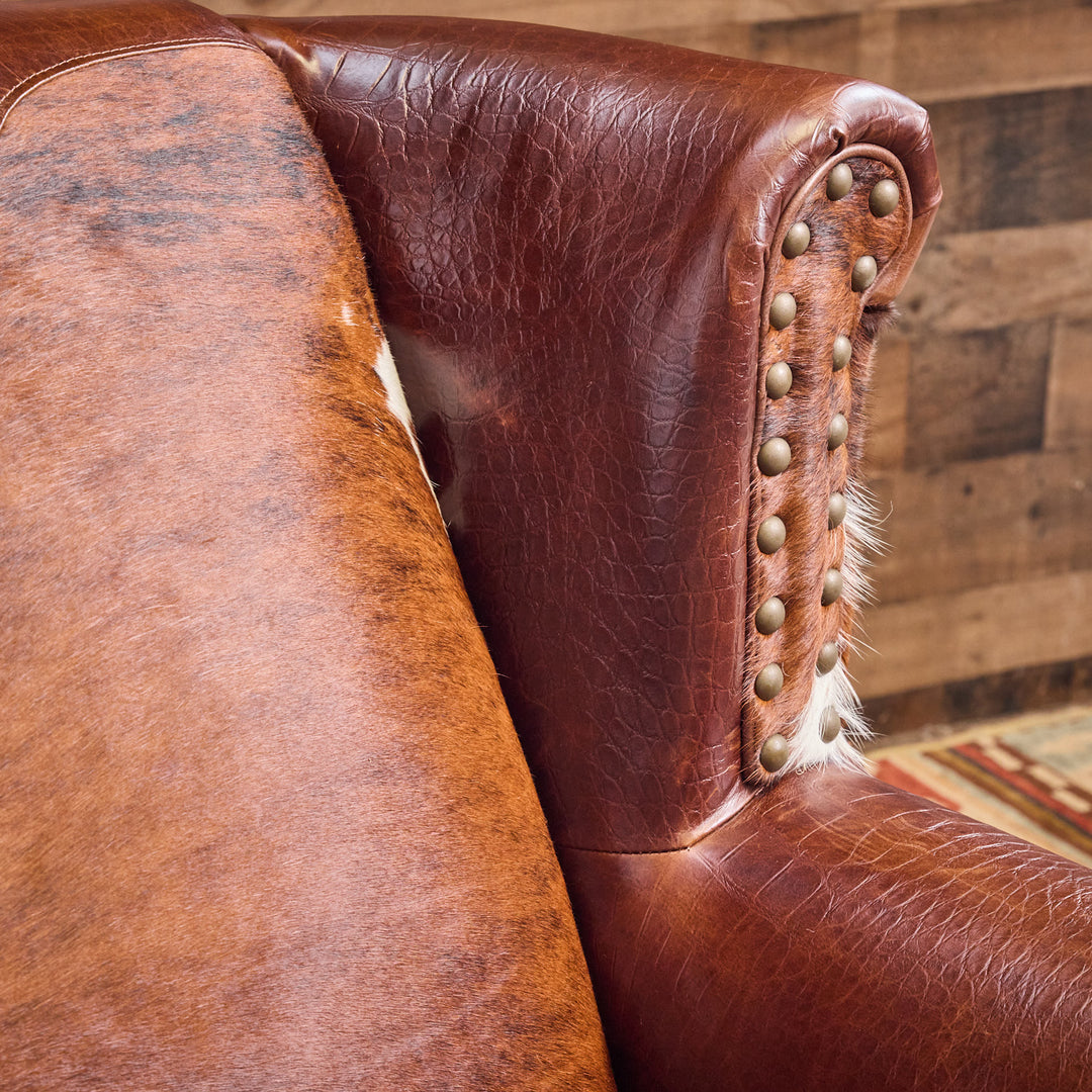 Goliad Western Cowhide Loveseat