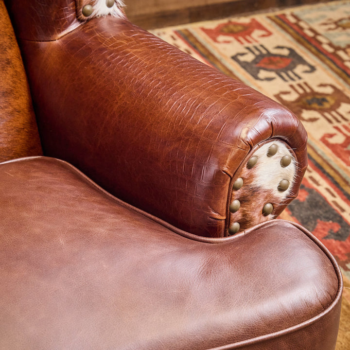 Goliad Western Cowhide Loveseat