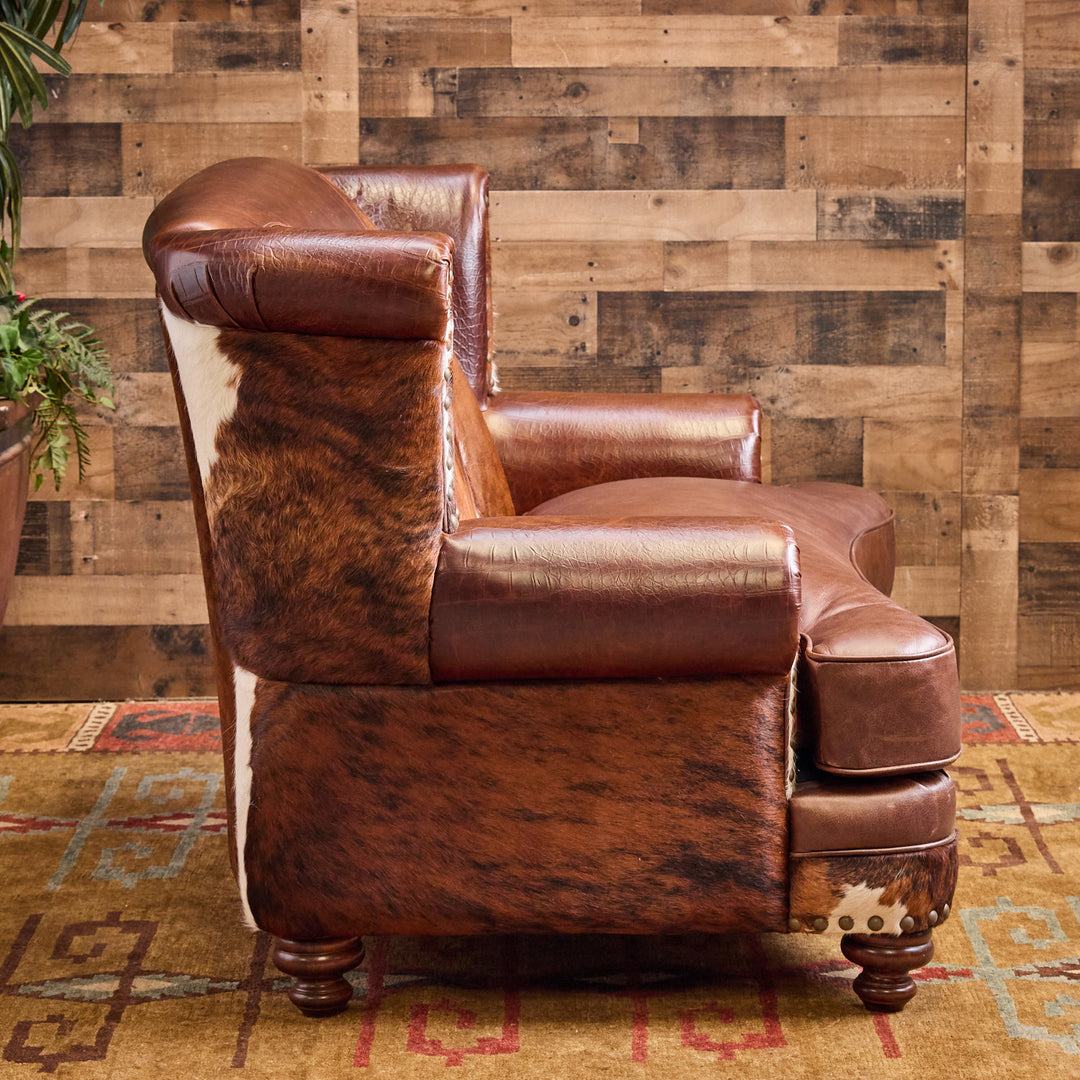 Goliad Western Cowhide Loveseat
