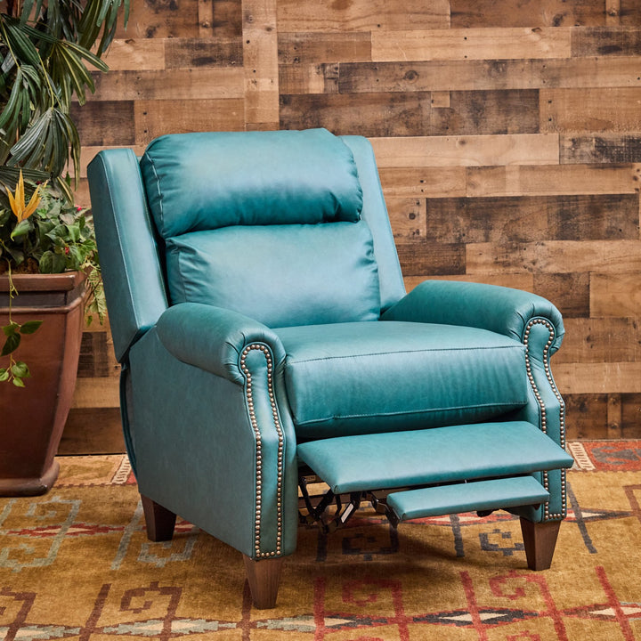 Kingman Turquoise Leather Recliner