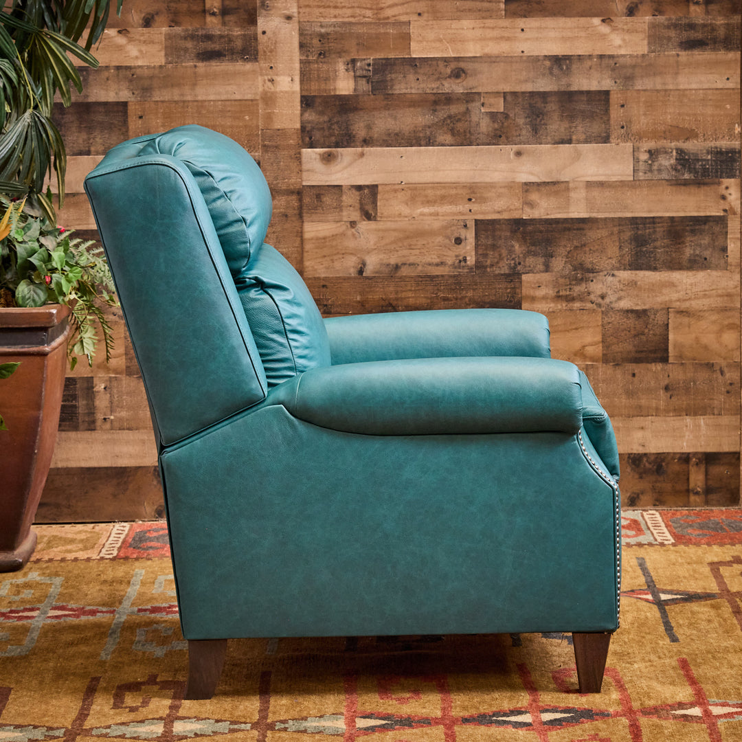 Kingman Turquoise Leather Recliner