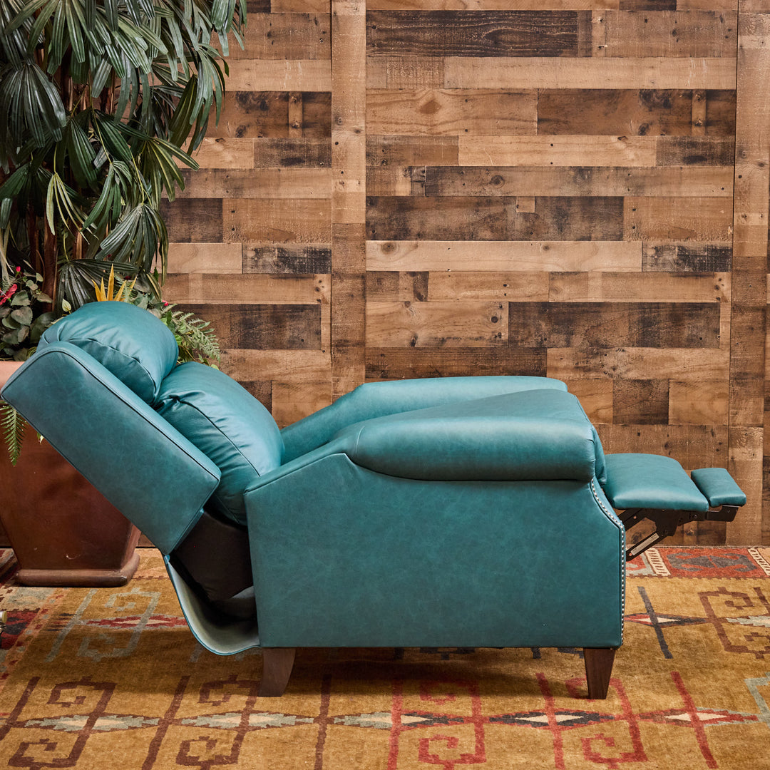 Kingman Turquoise Leather Recliner
