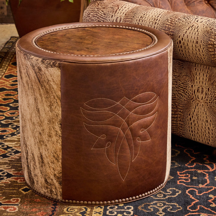 Hazel Cowhide Side Table