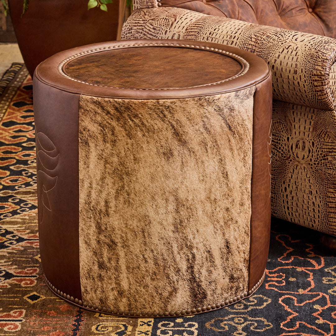 Hazel Cowhide Side Table
