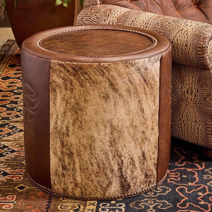 Hazel Cowhide Side Table