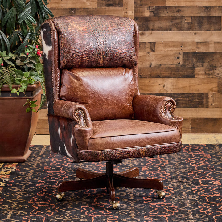 Santa Fe Cowhide Western Office Chair