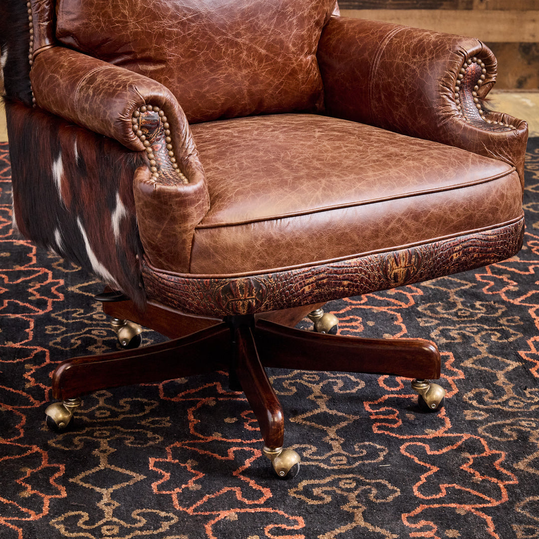 Santa Fe Cowhide Western Office Chair