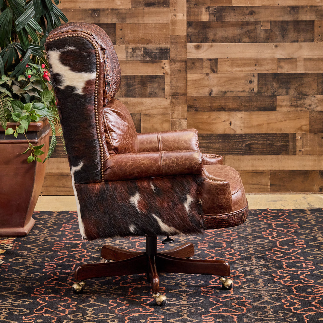 Santa Fe Cowhide Western Office Chair