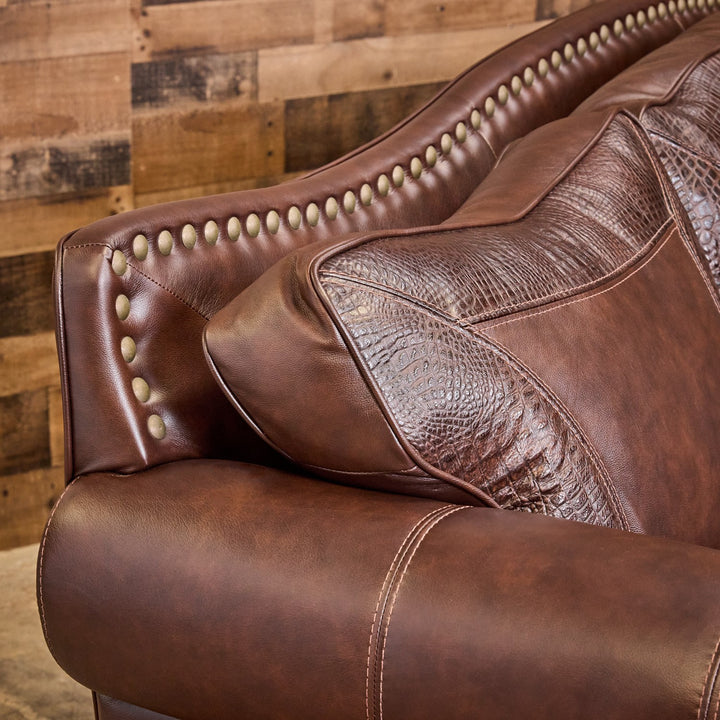 Carillo Western Leather Croc Sectional Sofa