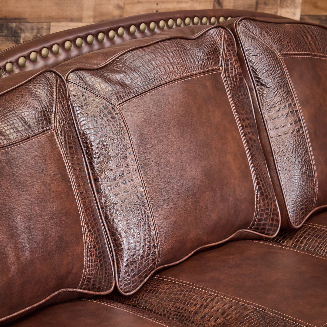 Carillo Western Leather Croc Sectional Sofa