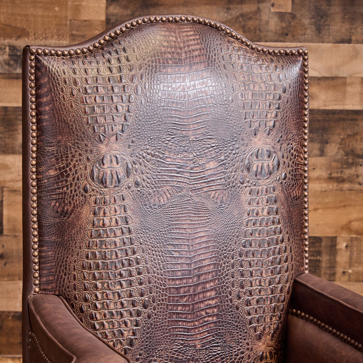 Barrett Brown Gator Western Leather Office Chair