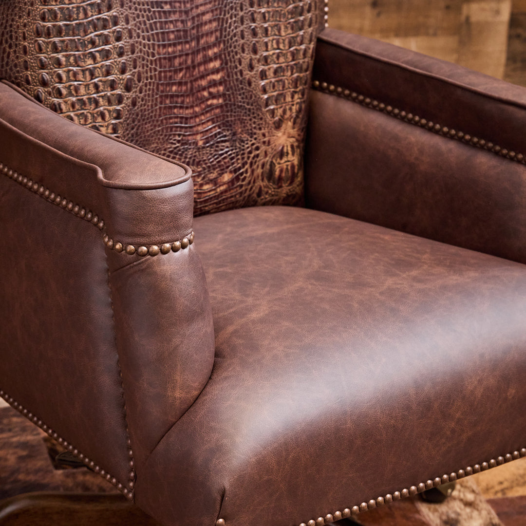 Barrett Brown Gator Western Leather Office Chair