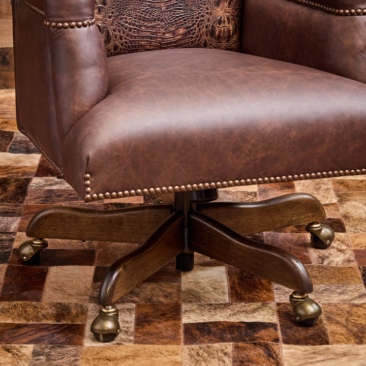 Barrett Brown Gator Western Leather Office Chair