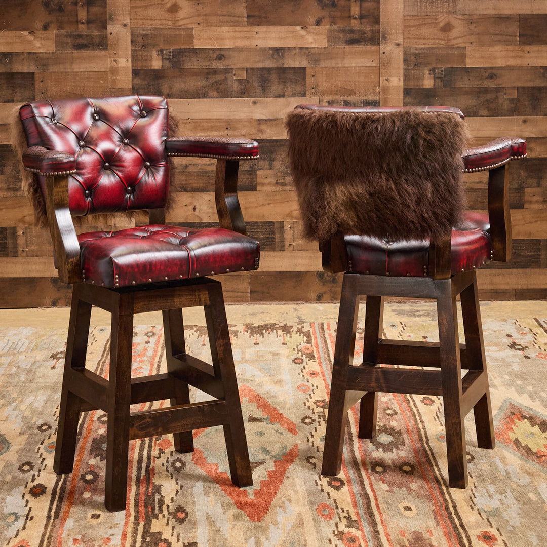 The Bruer Bandits Western Buffalo Bar Stool
