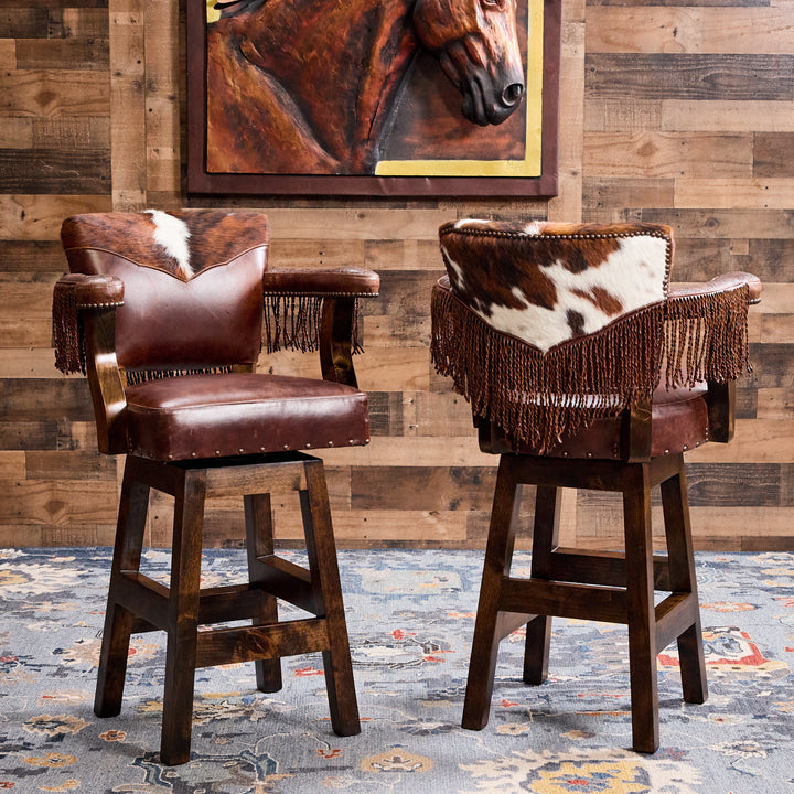 Boschma Western Cowhide Bar Stool