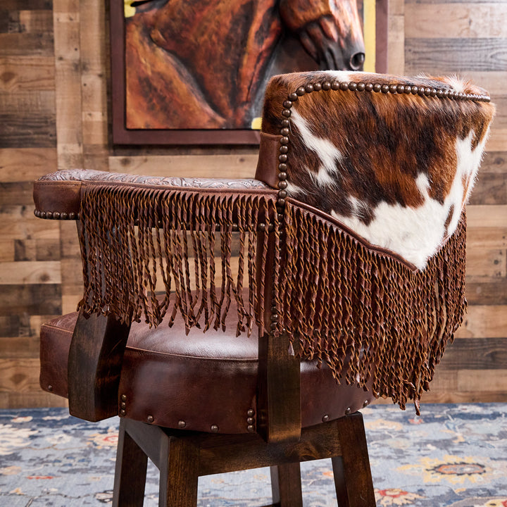 Boschma Western Cowhide Bar Stool