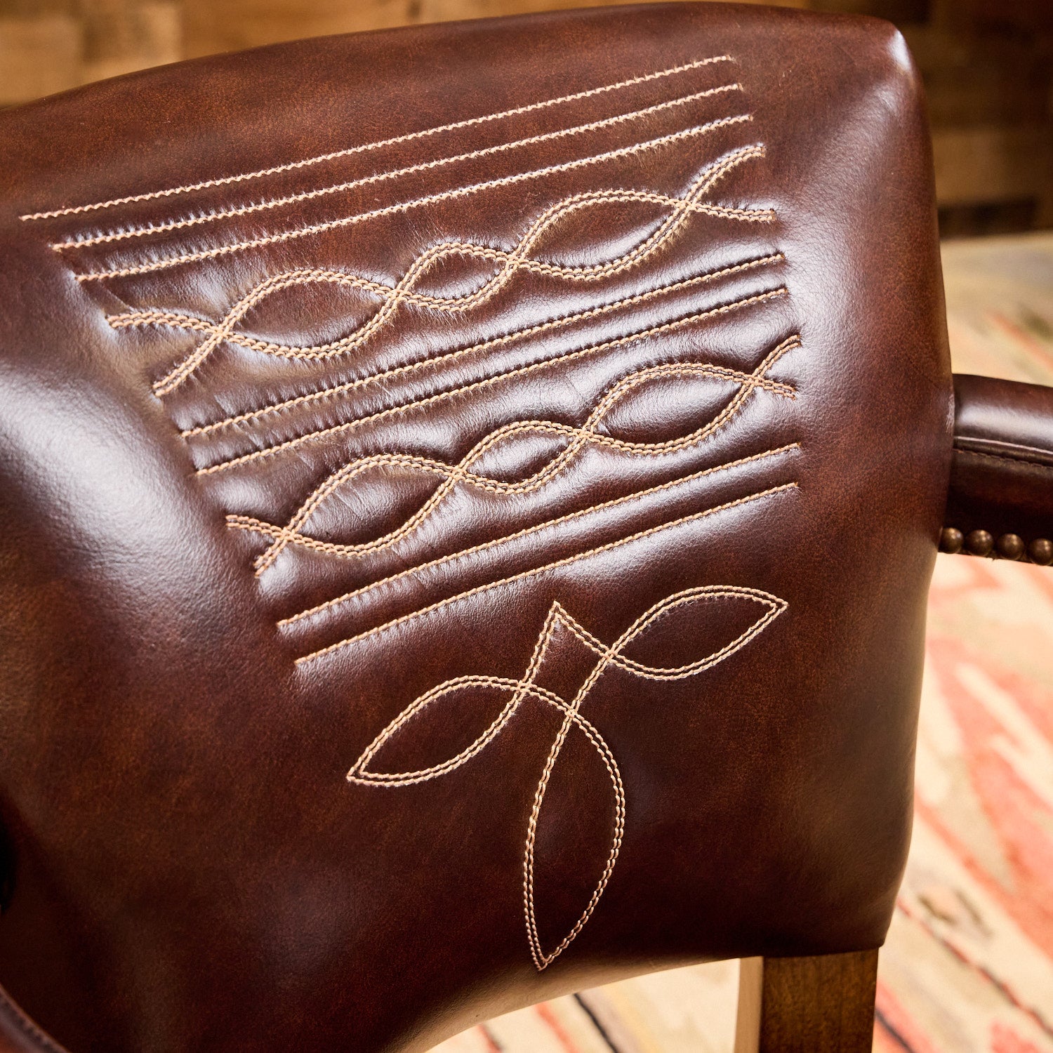 Boot Stool Luchese Leather Boot Stitch Bar Stool – Hat Creek Interiors