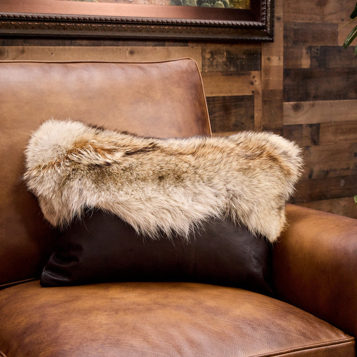 Leather Coyote Pillow