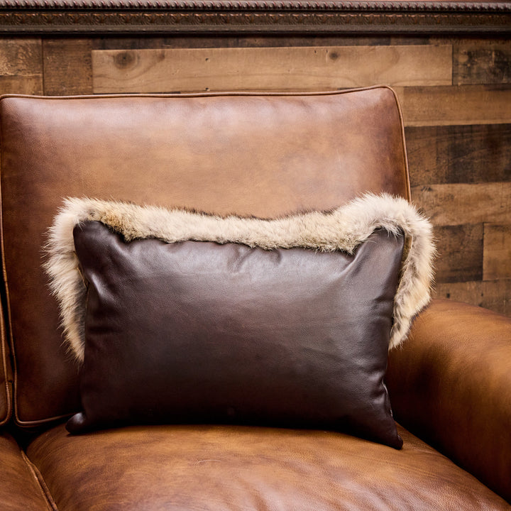 Leather Coyote Pillow