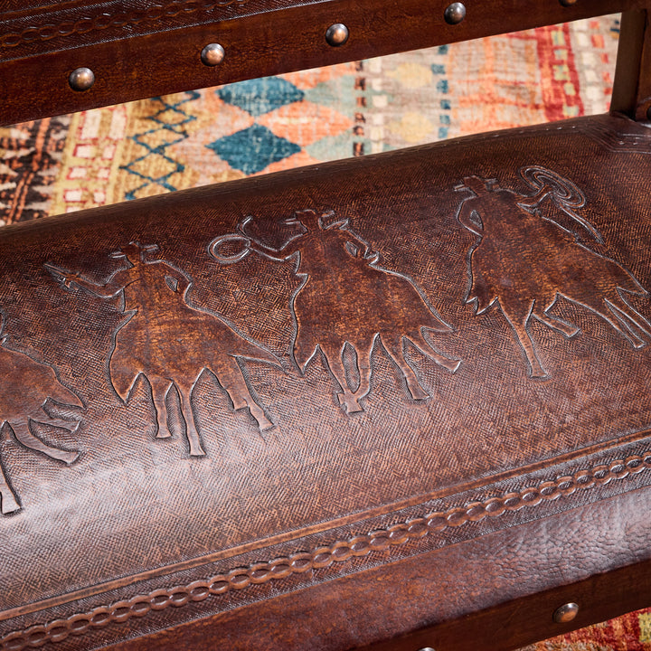 Ranchero Tooled Leather Bench