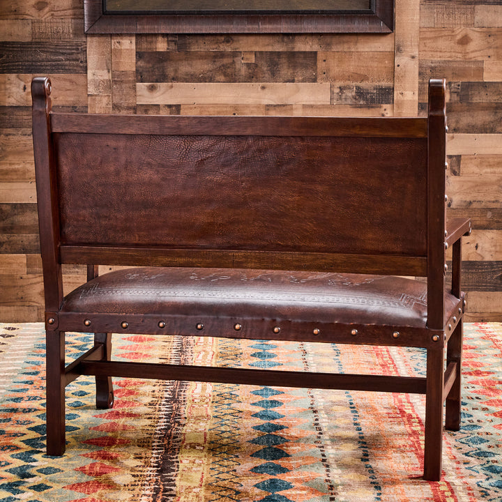 Ranchero Tooled Leather Bench