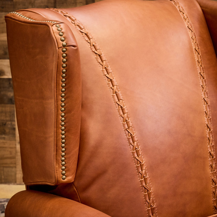 El Rosa Stitched Leather Recliner