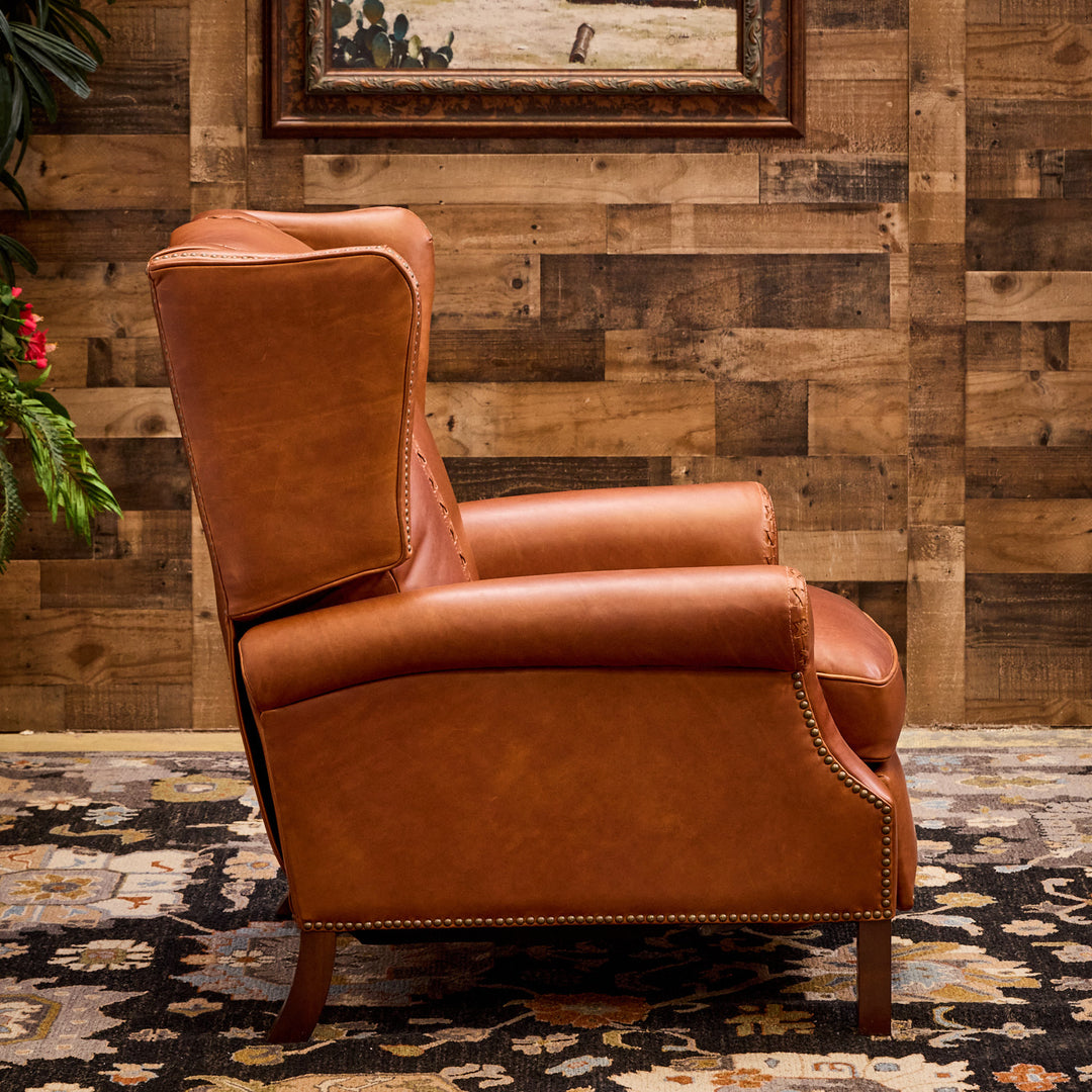 El Rosa Stitched Leather Recliner