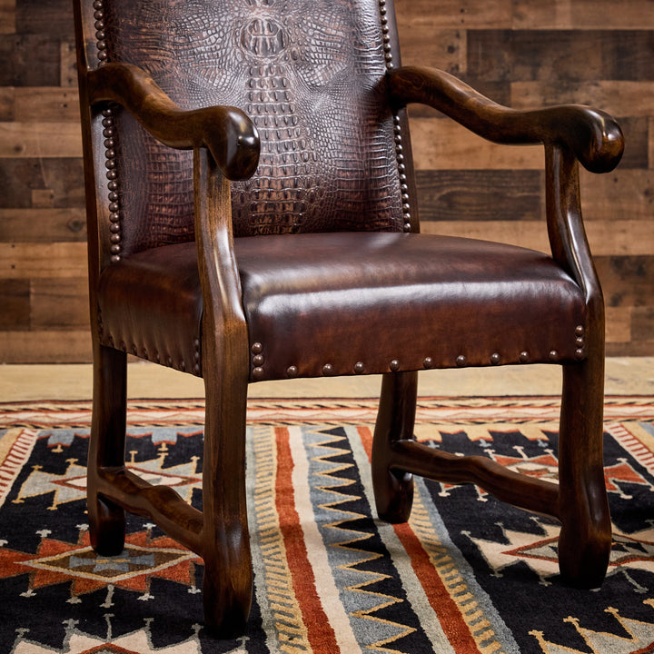 Bayou Western Leather Arm Chair