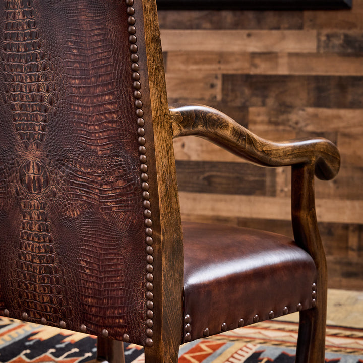 Bayou Western Leather Arm Chair