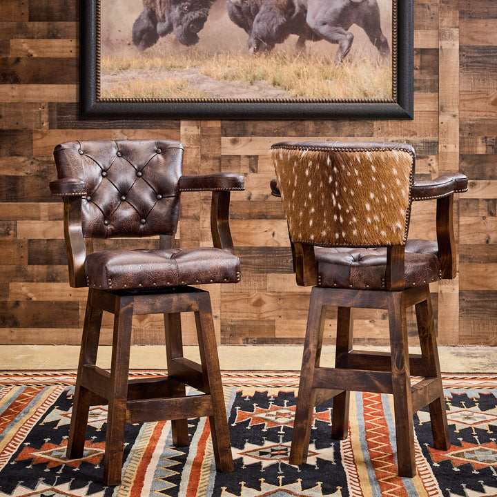 Wichita Axis Leather Bar Stool