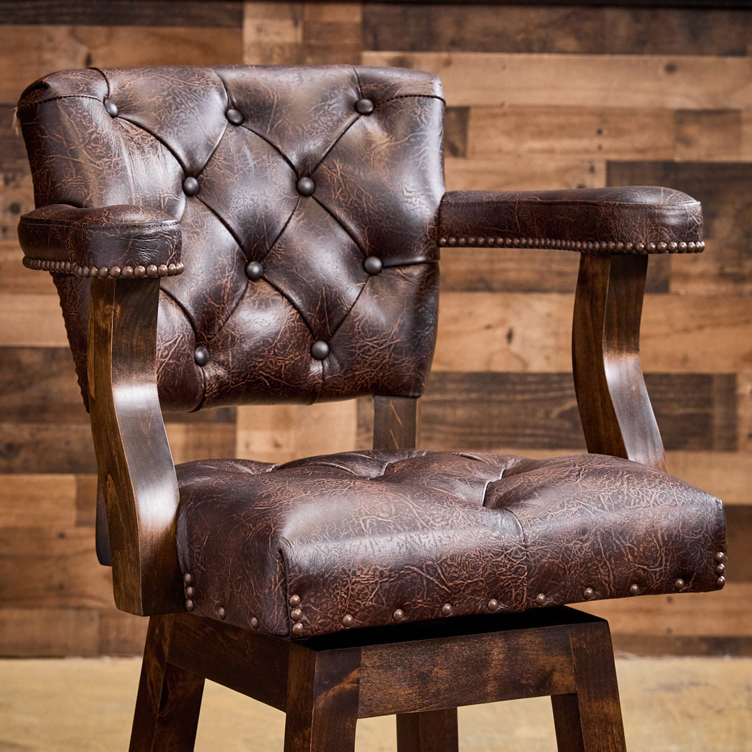 Wichita Axis Leather Bar Stool
