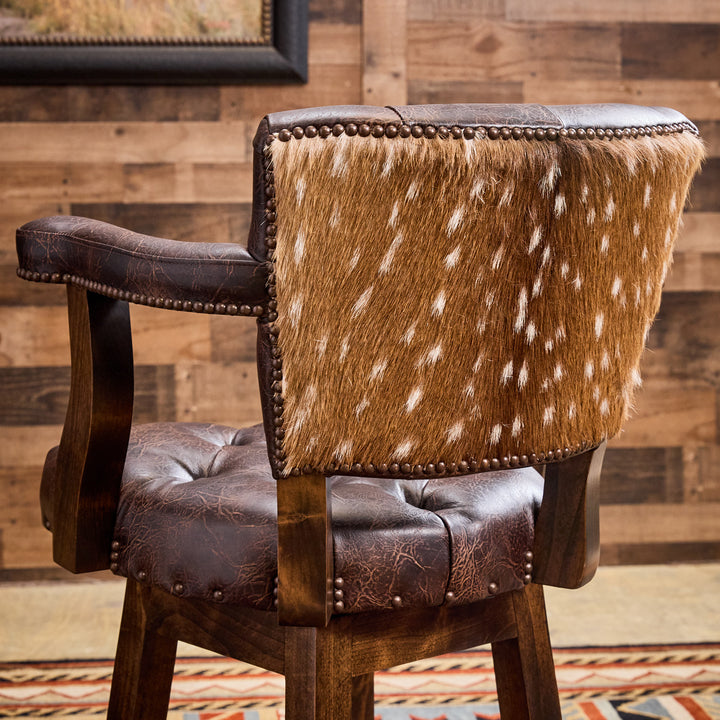 Wichita Axis Leather Bar Stool