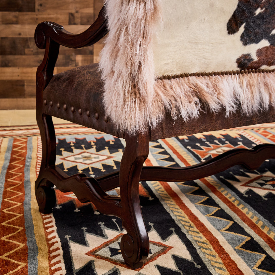 Reba Western Cowhide Bench