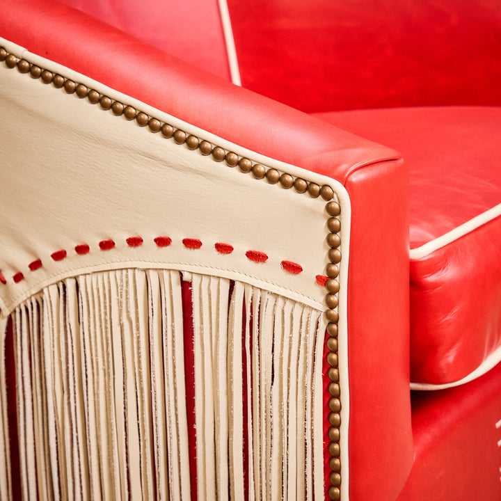 Cinch Red Leather Swivel Chair