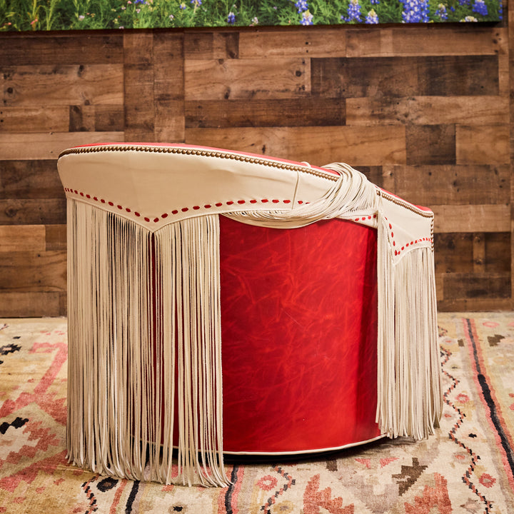 Cinch Red Leather Swivel Chair